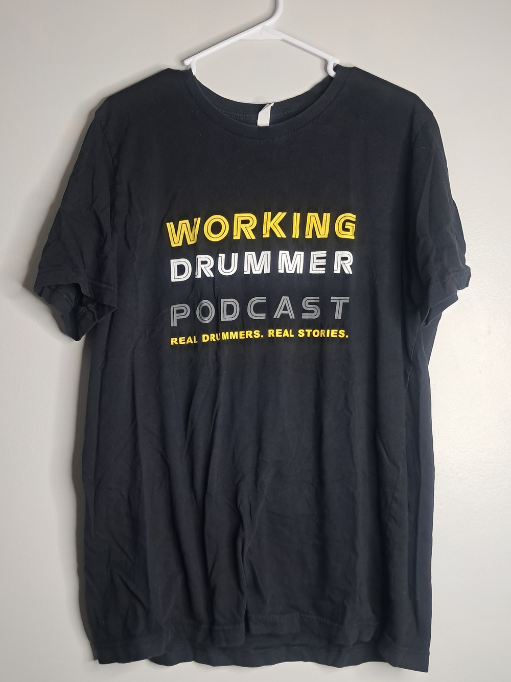 Working Drummer Podcast T-Shirt - Black Graphic Tee, Size XL